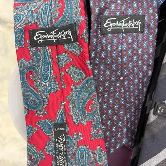 13 LUXURY DESIGNER TIES , MEN -silk neckties - Valentino, Paco Rabanne, Balmain - Picture 10 of 10